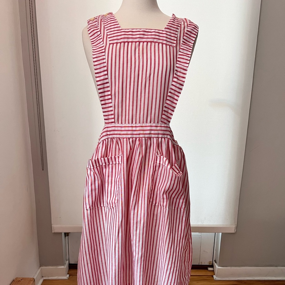 Candy striper pinafore dress